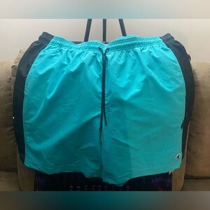Champion Turquoise and Black Swim Trunks